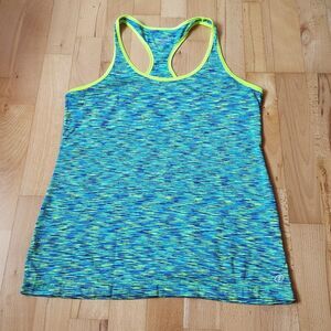 Spalding Blue/ Green Tank Top Shirt Workout Speed Dry Women's, Medium